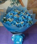 Handbouquet Blue Rose 30 Stalk